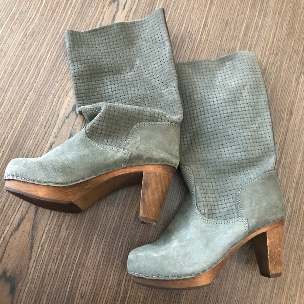 Boho Style Moss Green Mid-calf Boots